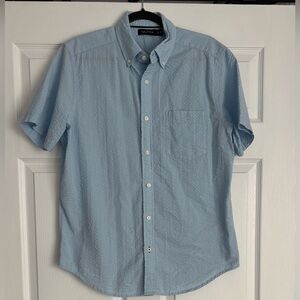 Nautica Light Men’s Blue Camp Short Sleeve Regular Fit Shirt Breathable Fabric M